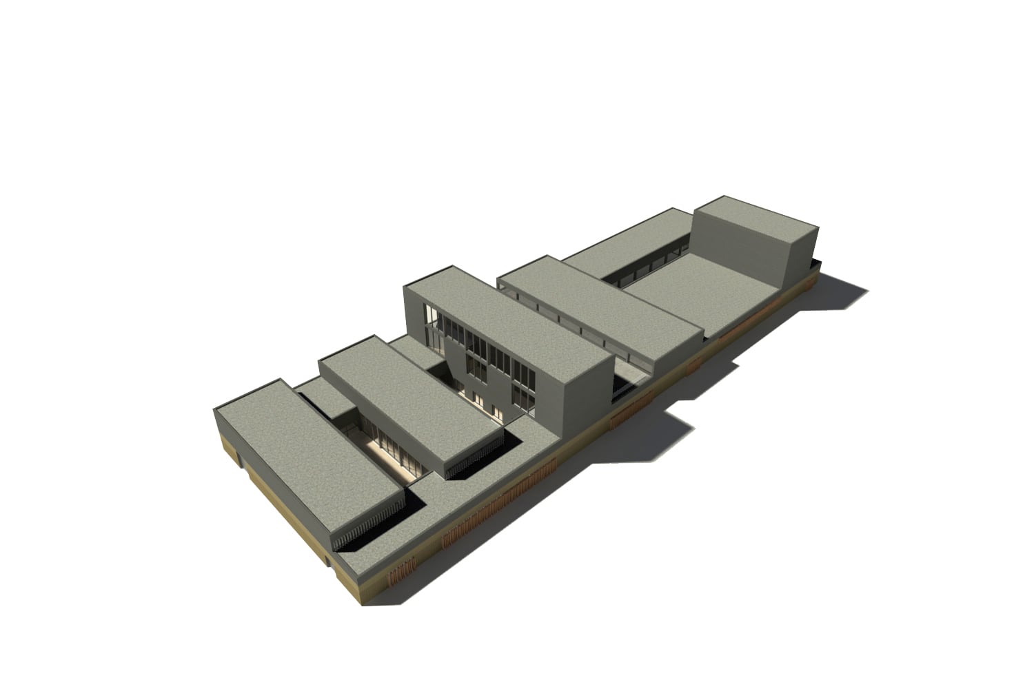 Courtyard and roof-form model study for the Cultural Center