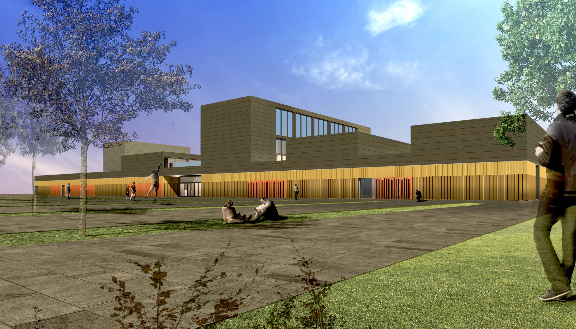 Exterior rendering of the Cultural Center in Valencia