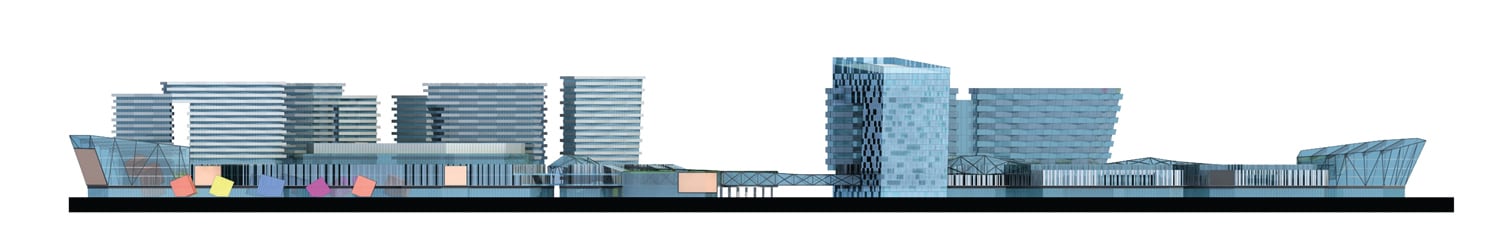 Elevation study for the Liuhang residential blocks