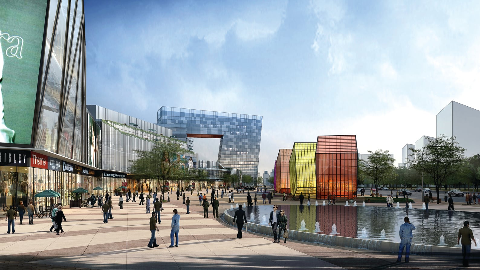 Public plaza visualisation for Liuhang Mixed-Use