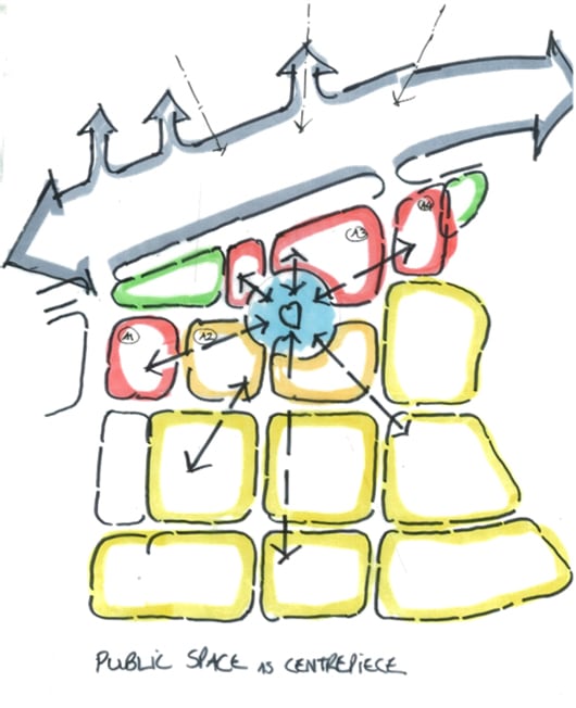 Early design sketch for Liuhang Mixed-Use