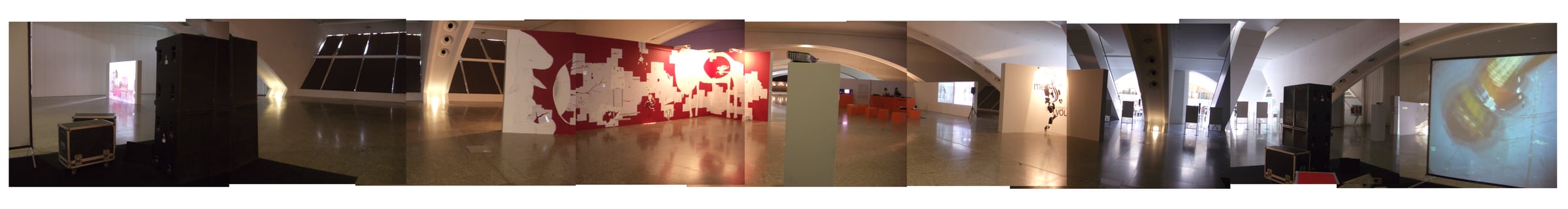 Panoramic view across the completed Observatori 2006 exhibition