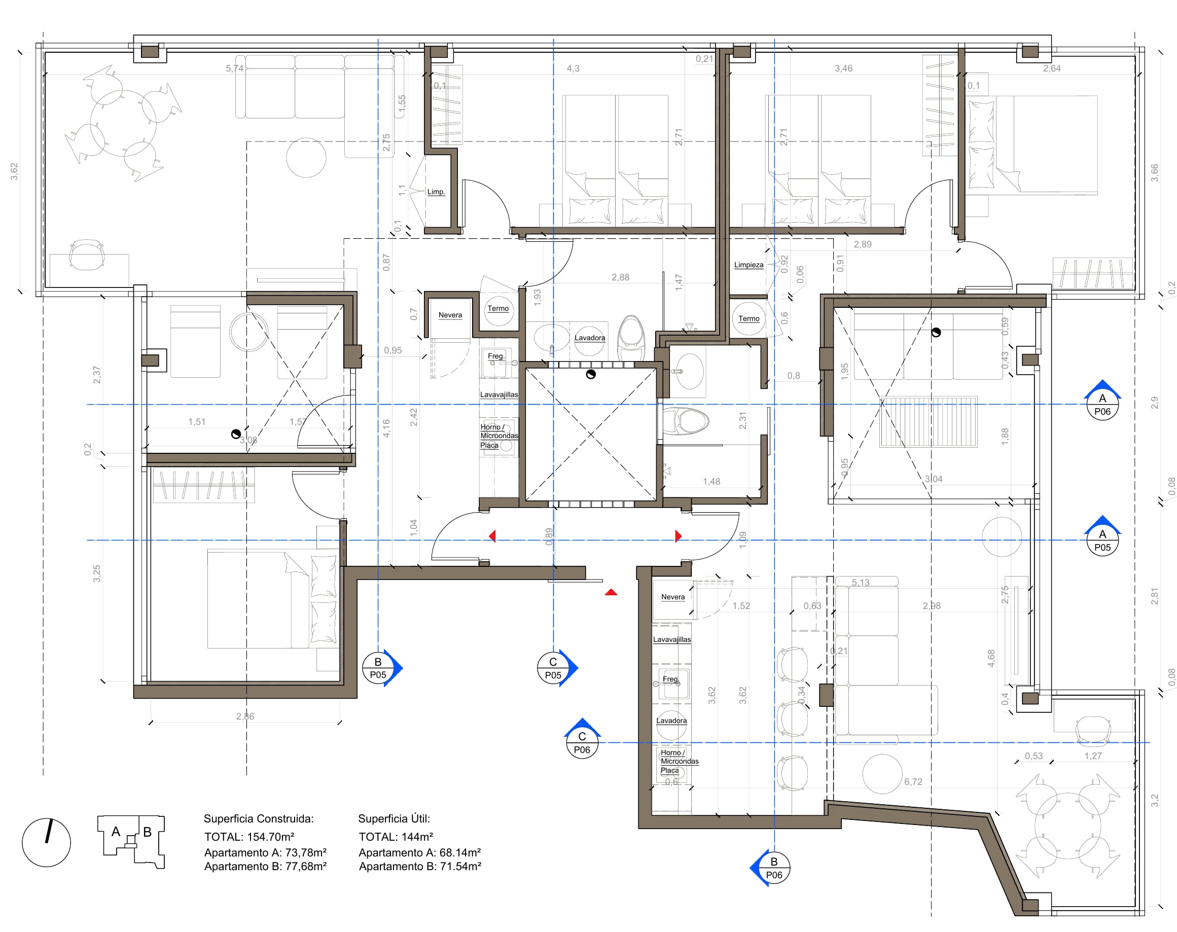Renovation plan for the penthouse at Plaza Manuel Becerra