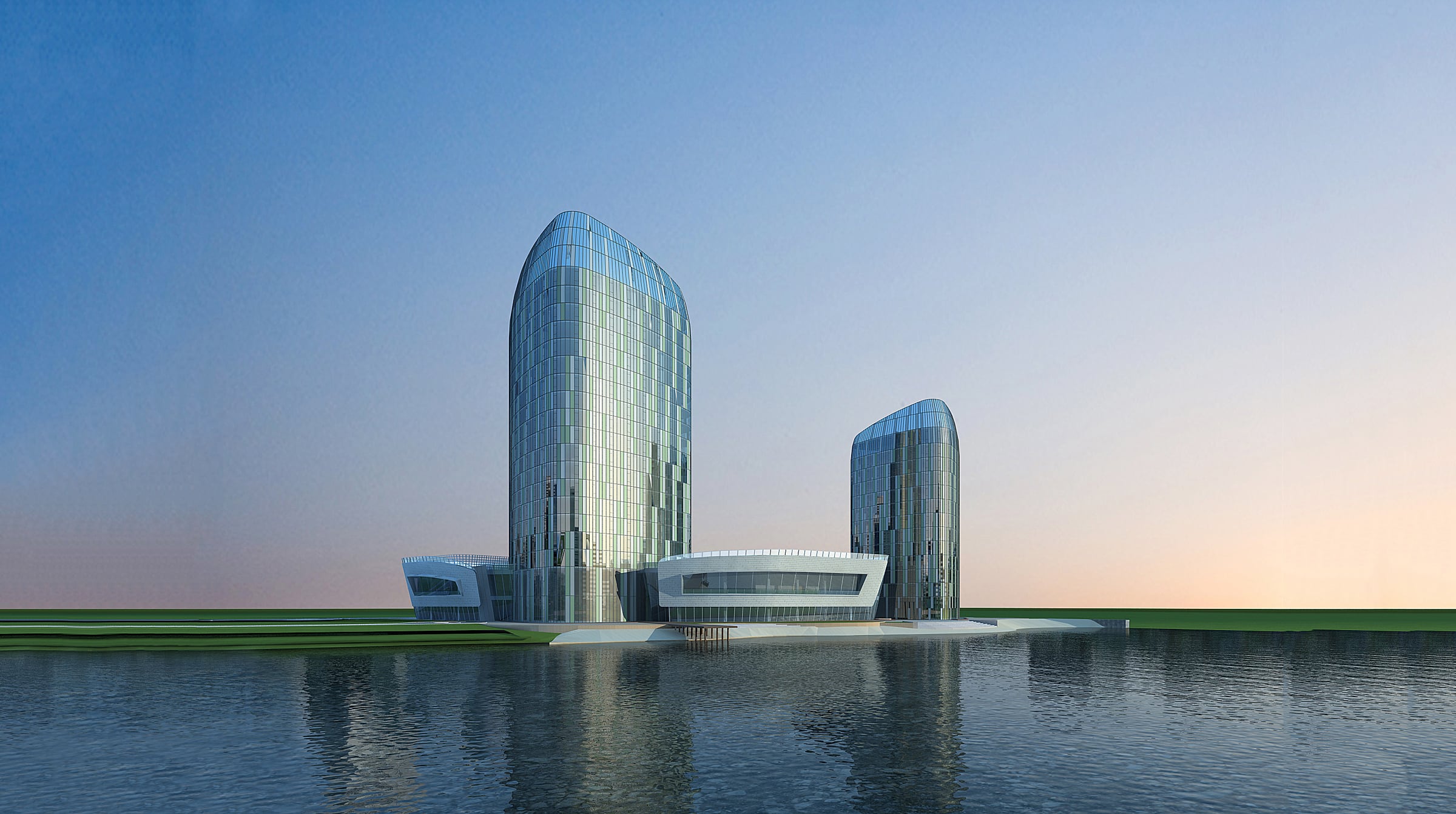 Design rendering of the Qingdao Marriott Hotel