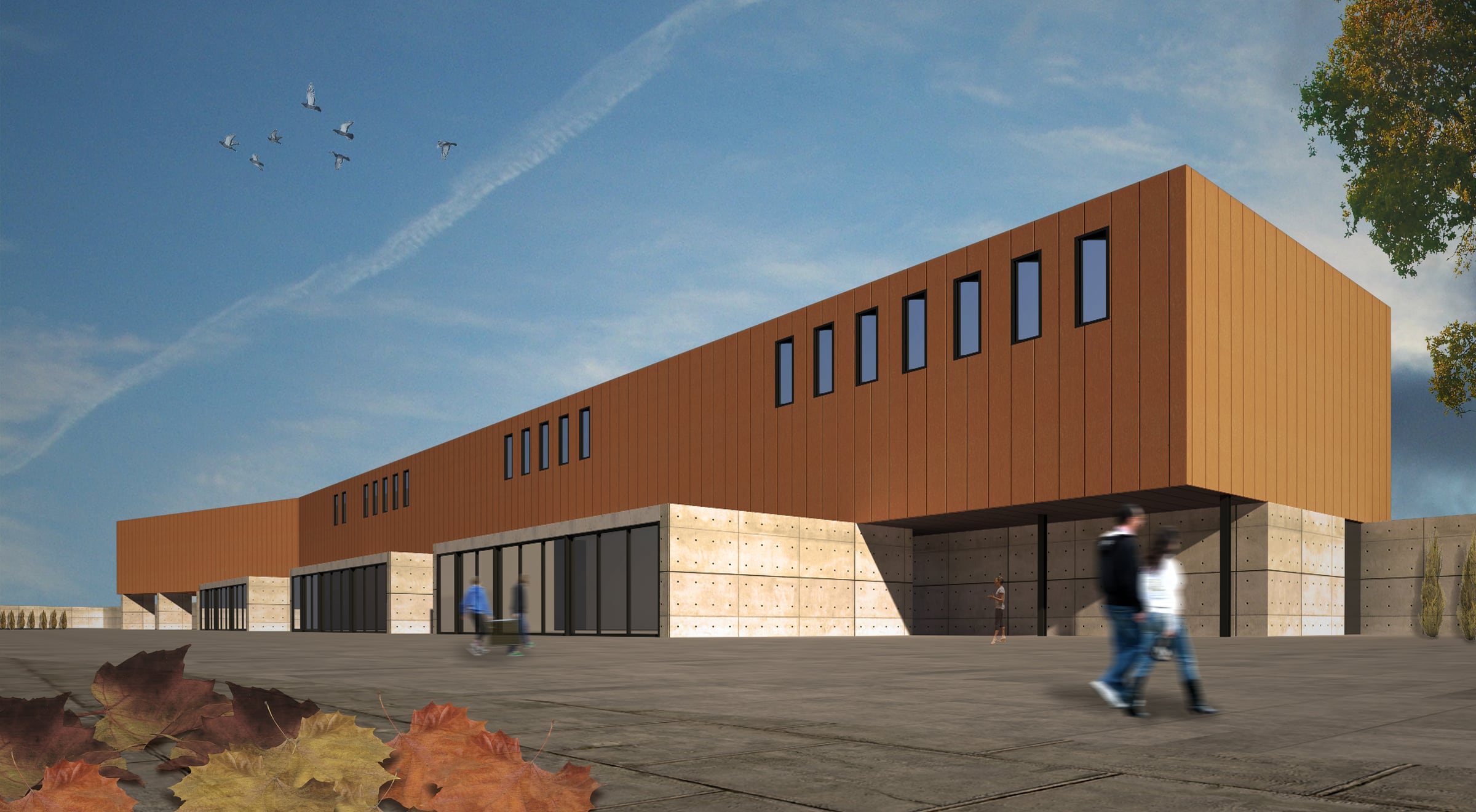 Exterior rendering of the Shelter for Artists in Valencia
