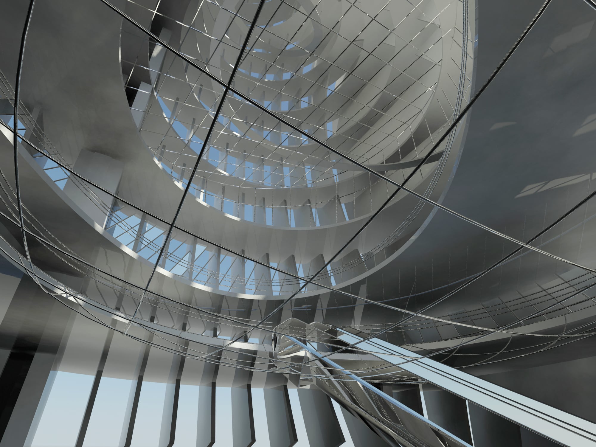Interior spatial study within the Shenzhen Bay tower