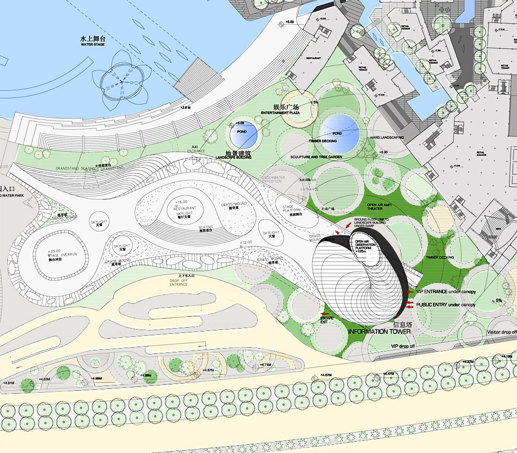 Landscape and site plan for the Shenzhen Bay tower